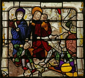 Fenster mit Darstellung des Verrats von Judas